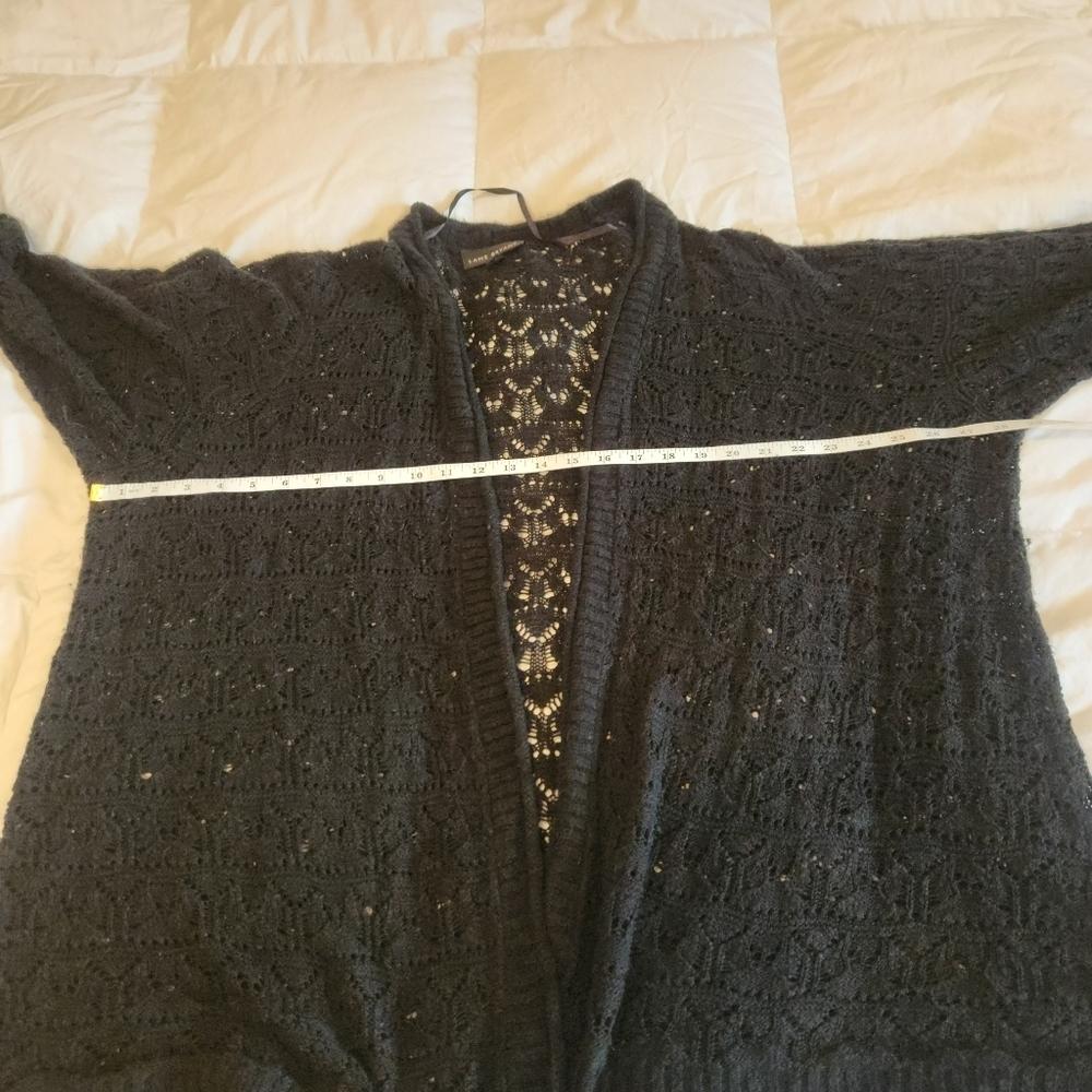 Lane Bryant Open Knit Black Cardigan Size 22 - Picture 5 of 7